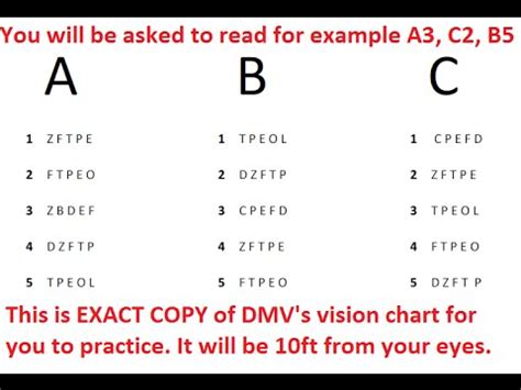 dmv sample eye chart